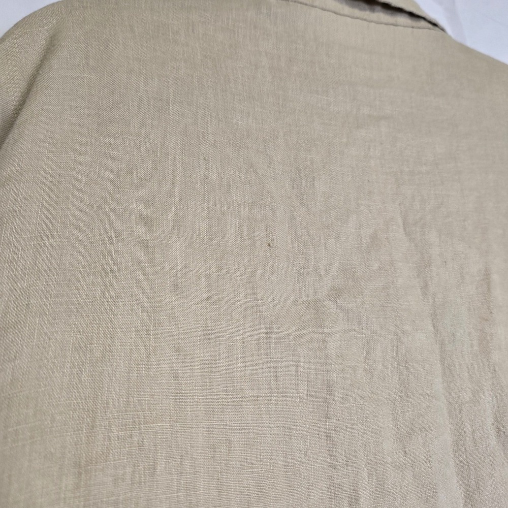 Lauren Ralph Lauren 100% Linen Short Sleeve Shirt Dress, Coastal Preppy, Tan, 6 - Picture 13 of 13